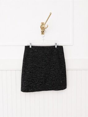 LOFT Black Textured Mini Skirt